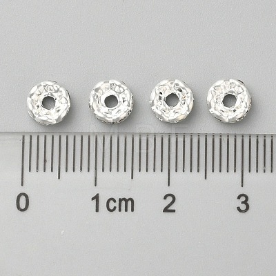 Brass Rhinestone Spacer Beads X-RB-A006-6MM-S-1