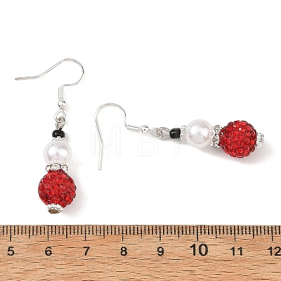 Christmas Handmade Polymer Clay Rhinestone Dangle Earrings EJEW-JE07518-01-1