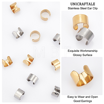 Unicraftale 20Pcs 2 Style Plain Band Cuff Earrings STAS-UN0037-05-1