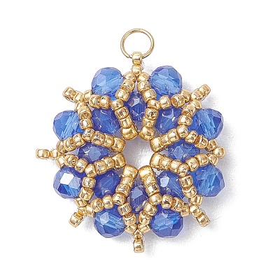 AB Color Plated Glass Pendants PALLOY-MZ01314-01-1