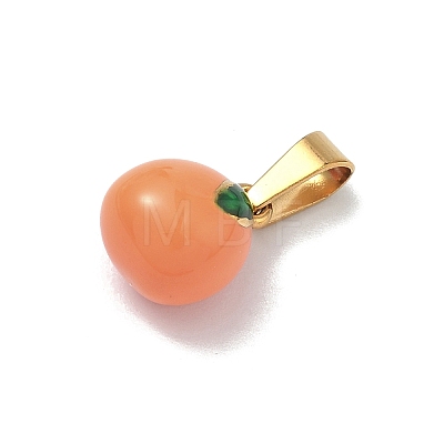 304 Stainless Steel Enamel Fruit Vegetable Charms STAS-F336-02E-G-1