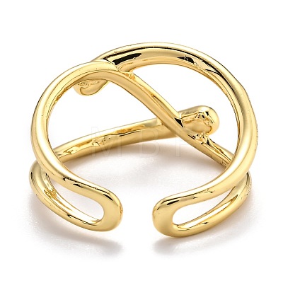 Brass Cuff Rings RJEW-O044-03G-1