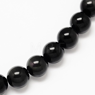 Natural Obsidian Round Beads Strands G-L275-03-16mm-01-1