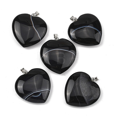 Natural Banded Agate Pendants GG-K002-12A-16-1