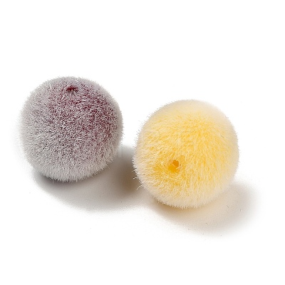 Flocky Opaque Acrylic Beads OACR-I026-01D-1