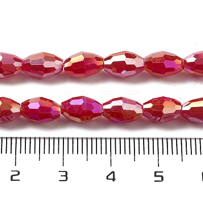 Electroplate Glass Beads Strands EGLA-A037-P6x8mm-B05-1