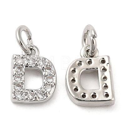 Brass Micro Pave Grade AAA Cubic Zirconia Charms ZIRC-P067-11P-D-NR-1