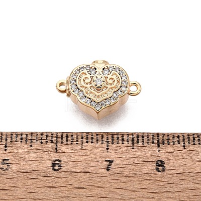 Brass Micro Pave Clear Cubic Zirconia Box Clasps KK-Q074-07G-1