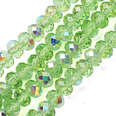 Electroplate Transparent Glass Beads Strands EGLA-A046-01B-04-1
