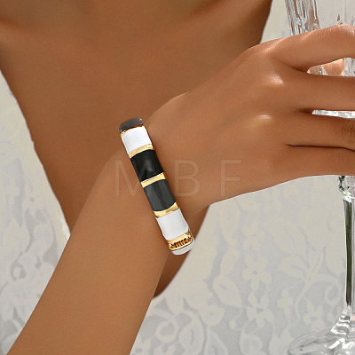 Alloy Enamel Hinged Bangles for Women QF6710-1