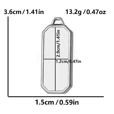 304 Stainless Steel Rectangle Pendant Cabochon Settings X-PW-WGC3B04-01-1
