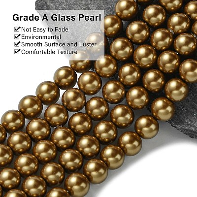 Eco-Friendly Dyed  Glass Pearl Round Beads Strands HY-A002-8mm-RB037-1