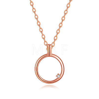 925 Sterling Silver Circle Pendant with Mozambique Diamond Fashion Women's Necklaces HI8884-1