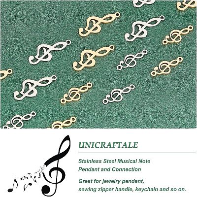 Unicraftale 8Pcs 201 Stainless Steel Links & 8Pcs 201 Stainless Steel Pendants STAS-UN0032-38-1