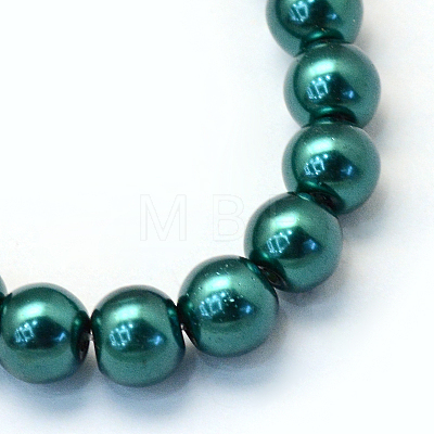 Baking Painted Pearlized Glass Pearl Round Bead Strands X-HY-Q330-8mm-79-1
