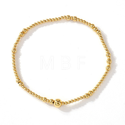 Round Brass Beaded Stretch Bracelets IE6403-3-1