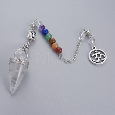 Chakra Jewelry Natural Quartz Crystal Cone Dowsing Pendulums X-G-G771-E07-1