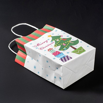 Christmas Theme Kraft Paper Gift Bags CARB-L009-A10-1