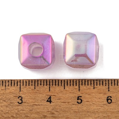 UV Plating Rainbow Iridescent Acrylic Beads PACR-C009-03E-1