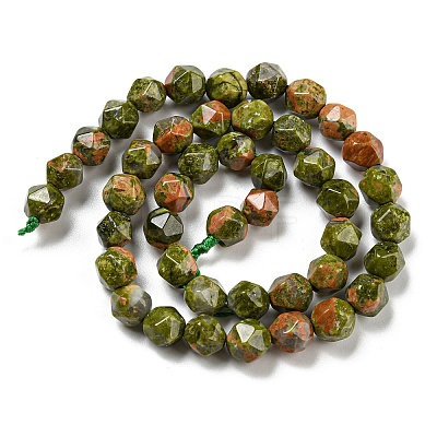 Natural Unakite Beads Strands G-C085-A08-01-1