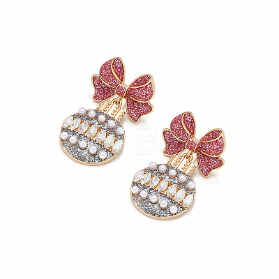 Zinc Alloy & Rhinestone Dangle Stud Earrings FS-WG792C8-02-1