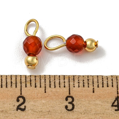 Natural Carnelian Faceted Round Charms PALLOY-NH00003-1