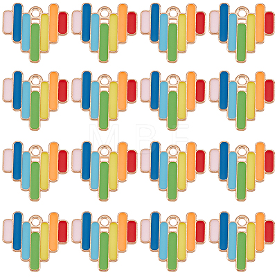 Rainbow Color Alloy Enamel Pendants ENAM-SC0003-93-1