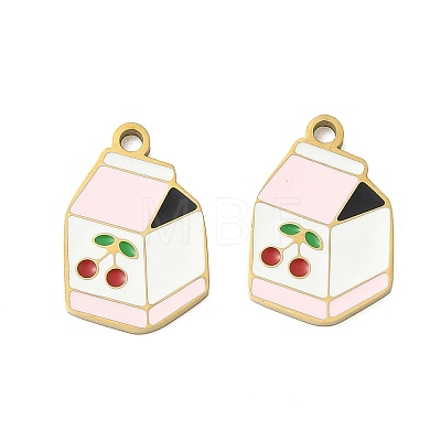 304 Stainless Steel Enamel Pendants X1-STAS-G360-04G-08-1