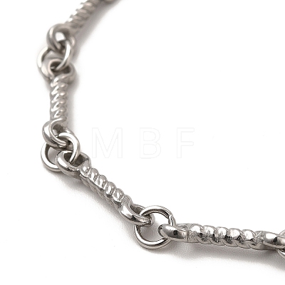 304 Stainless Steel Twist Bar Link Bracelet for Women BJEW-G667-01P-1