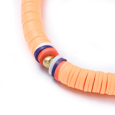 Handmade Polymer Clay Heishi Beads Choker Necklaces NJEW-JN02446-1