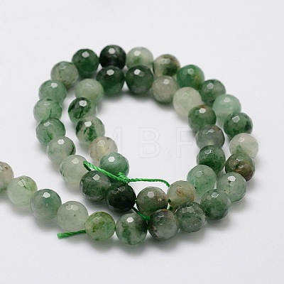 Faceted Round Natural Chrysoprase Bead Strands G-L437-07-8mm-1