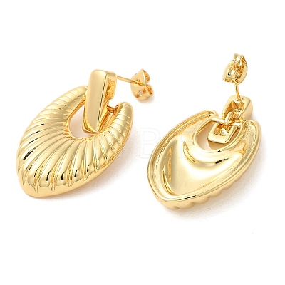 Brass Teardrop Dangle Stud Earrings EJEW-G382-03G-1