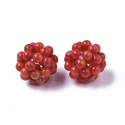 Synthetic Coral Woven Beads CORA-R019-013B-1