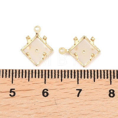 Rhombus Brass Sew on Prong Settings KK-C163-15B-G-1