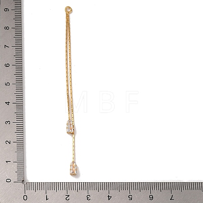 Brass Micro Pave Clear Cubic Zirconia Big Pendants KK-G510-07G-1