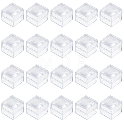 CHGCRAFT 20Pcs Transparent Plastic Ring Viewer Magnifier Boxes CON-CA0001-024-1