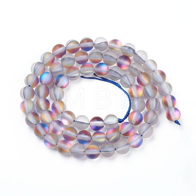 Synthetic Moonstone Beads Strands G-R375-6mm-A14-1