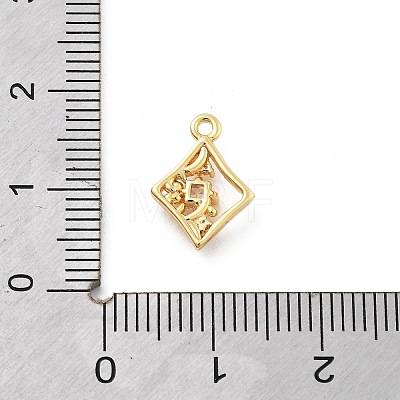 Brass Micro Pave Cubic Zirconia Pendants KK-H511-01G-03-1