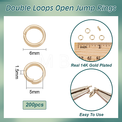 200Pcs Rack Plating Brass Split Rings KK-BC0013-85A-1