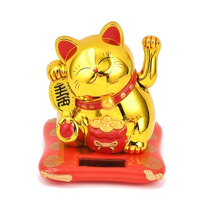 ABS Plastic Solar Powered Maneki-neko Figurines LS-DJEW-B017-01A-03-1