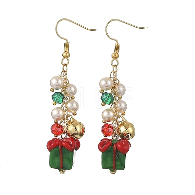 Christmas Handmade Lampwork Dangle Earrings EJEW-TA00829-1