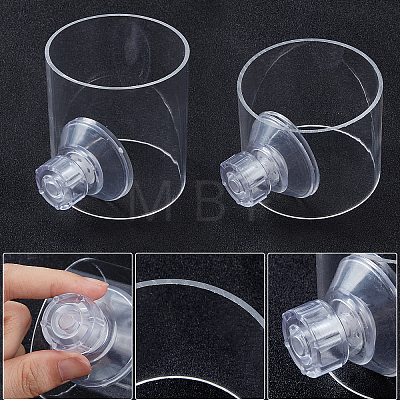 SUPERFINDINGS 2Pcs 2 Styles Transparent Acrylic Aquarium Shrimp Food Feeder Tube AJEW-FH0001-40-1