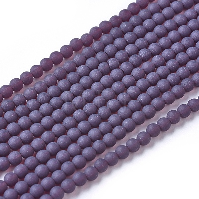 Frosted Opaque Glass Bead Strands FGLA-G002-A04-1