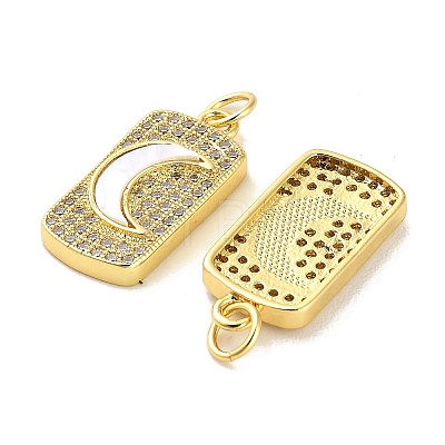 Brass Micro Pave Cubic Clear Zirconia Pendants KK-K365-26G-1