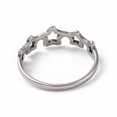 201 Stainless Steel Star Wrap Finger Ring for Women RJEW-J051-24P-1