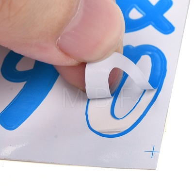 Number & Alphabet & Sign PVC Waterproof Self-Adhesive Sticker DIY-I073-04F-1