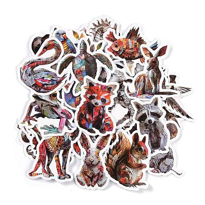 50Pcs Animals Paper Self-Adhesive Picture Stickers STIC-C010-06-1