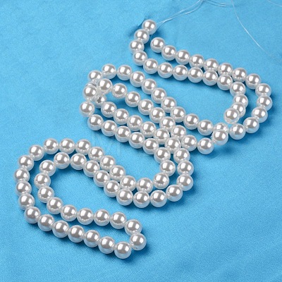 ABS Plastic Imitation Pearl Round Beads MACR-S789-6mm-04-1
