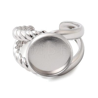 304 Stainless Steel Cuff Ring Components STAS-P454-01C-P-1