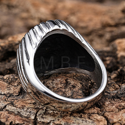 Textured 304 Stainless Steel Finger Rings for Men FS-WGDE9FA-06-1